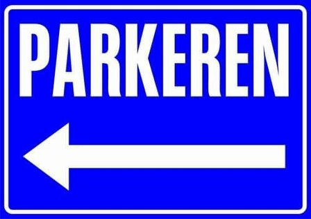 Sticker Parkeren links