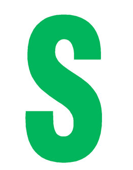 Letter S 10cm groen