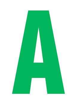 Letter A 10cm groen