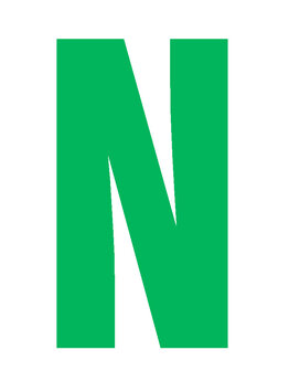 Letter N 10cm groen