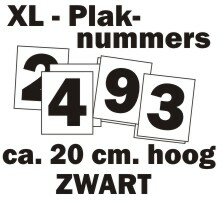 XL huisnummer/container stickers Zwart 20CM
